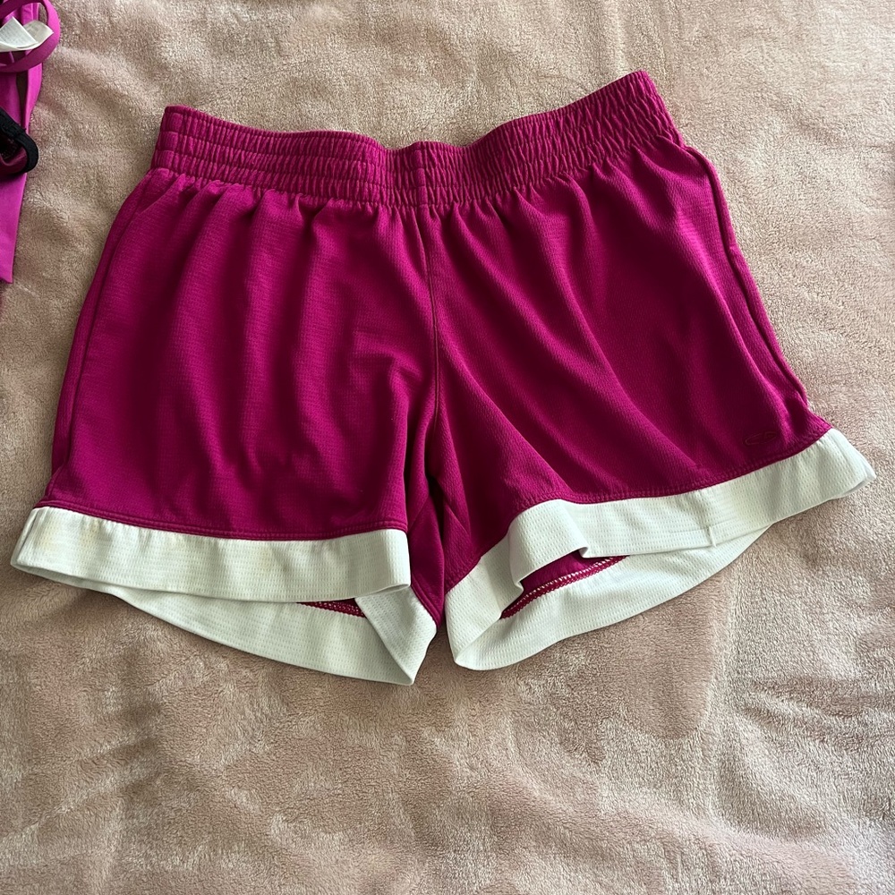 Champion Women's Magenta and White Athletic Shorts